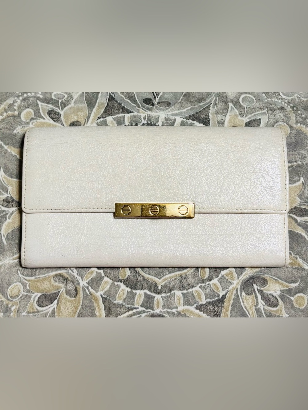 Cartier Leather Gold Bar Love Wallet